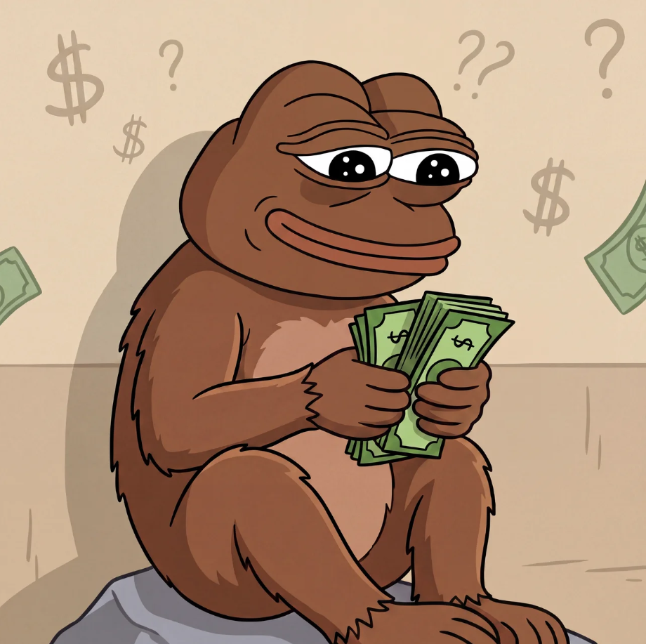 PAPE profile picture - brown ape holding cash